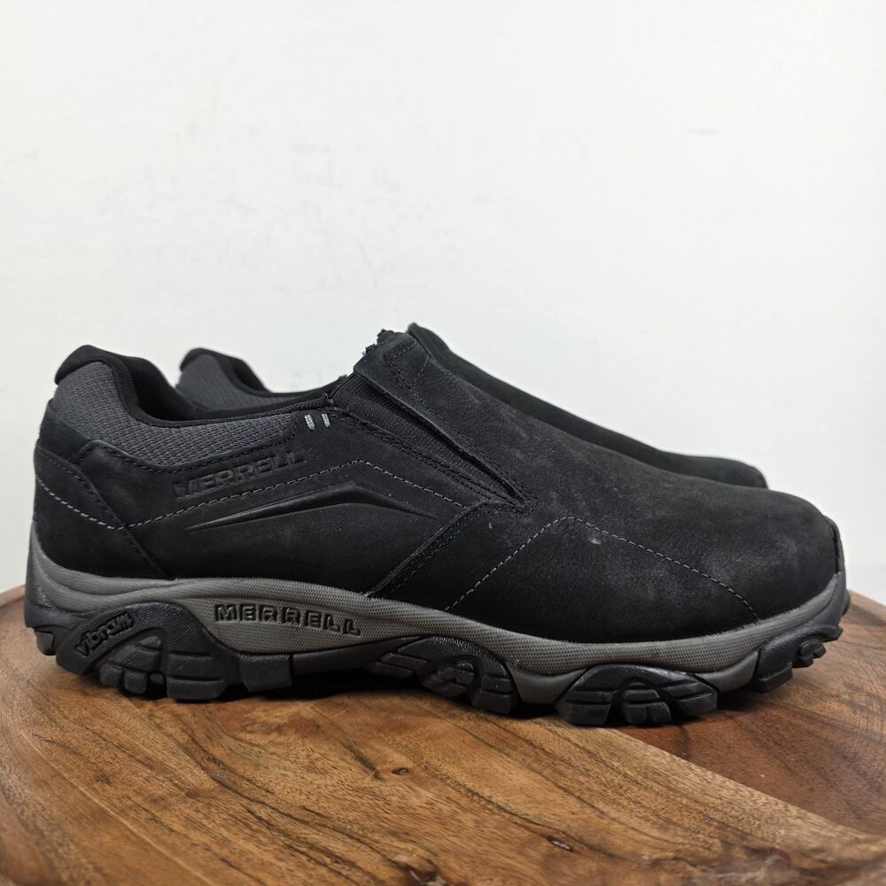 Merrell Moab Adventure Moc Mens Black Size 11.5 Wide Slipon Hiking Shoes J91833W